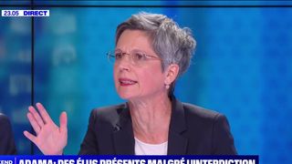 "Sortez les mouchoirs" : Sandrine Rousseau accusée d'être "hors-la-loi" par un invité de BFMTV, elle s'emporte et tape du poing