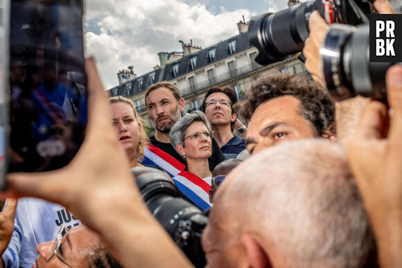 Sandrine Rousseau à la marche pour Adama Traore en hommage aux victimes des violences policières à Paris le 8 juillet 2023. Photo by Khanh Renaud/ABACAPRESS.COM