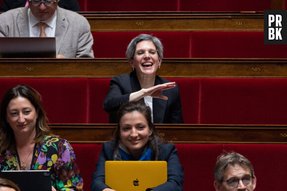 French La France Insoumise (LFI) deputy Sandrine Rousseau during a session of questions to the government at The National Assembly in Paris on May 23, 2023. Photo by Raphael Lafargue/ABACAPRESS.COM