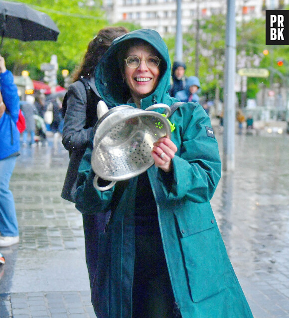 Sandrine Rousseau s'oppose à la réforme des retraites Place d'Italie à Paris le 15 mai 2023. Photo by Karim Ait Adjedjou/ABACAPRESS.COM


