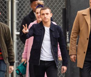 L'acteur de Spiderman, Tom Holland, arrive dans les studios de l'émission 'Jimmy Kimmel Live!' à Hollywood, le 4 décembre 2019.