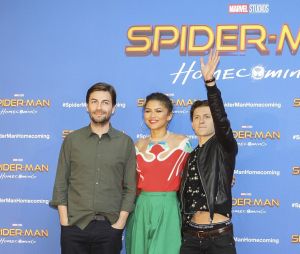 Jon Watts, Tom Holland et Zendaya - Photocall du film "Spiderman" à Barcelone, Espagne, le 18 juin 2017. 