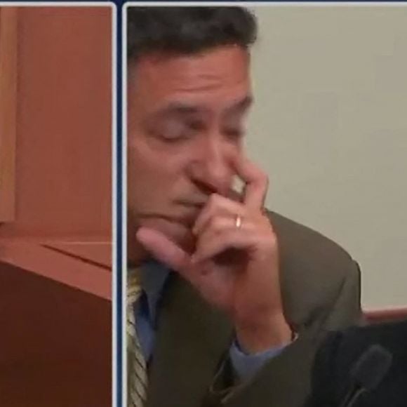 Johnny Depp témoigne dans son procès en diffamation contre son ex-femme Amber Heard au tribunal de Fairfax, le 26 mai 2022. La veille, son ancienne compagne, le mannequin K.Moss a témoigné en visio pour assurer que l'acteur n'était pas responsable de sa chute dans un escalier en Jamaïque dans les années 1990. 