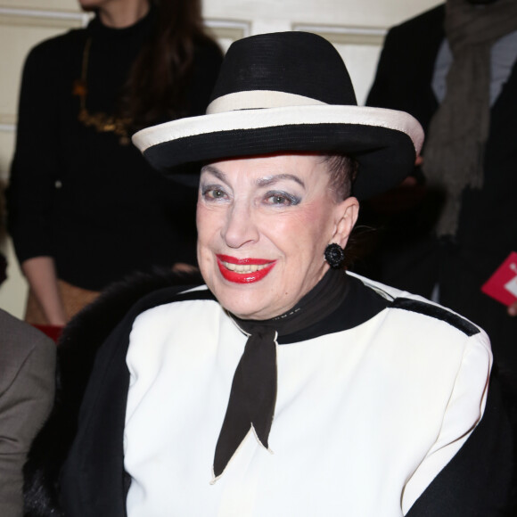 Geneviève de Fontenay - People au défilé Jacques Doucet Haute Couture collection Printemps-Eté 2015 au théâtre du Châtelet lors de la Fashion Week à Paris, le 28 janvier 2015. 