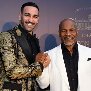 Adil Rami, Mike Tyson - 9ème gala étoilé Patrick Mouratoglou, le 18 juin 2023.