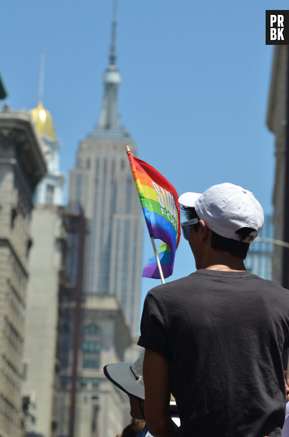 Illustration de la Marche des Fiertés (Gay Pride) à New York, à l'occasion du 50ème anniversaire des événements de Stonewall. Le 30 juin 2019