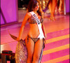 Tatiana Silva défile lors de l'élection de Miss Belgique.