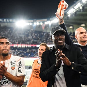 President Loic FERY of Lorient and Benjamin MENDY of Lorient during the Ligue 1 Uber Eats match between Paris Saint Germain and FC Lorient at Parc des Princes in Paris, France, on August 12, 2023. Photo by Sandra Ruhaut/Icon Sport/ABACAPRESS.COM