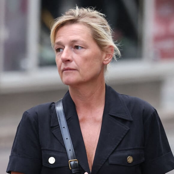 Anne-Elisabeth Lemoine - Arrivées des célébrités aux obsèques de Jane Birkin en l'église Saint-Roch à Paris. Le 24 juillet 2023 © Jacovides-KD Niko / Bestimage 