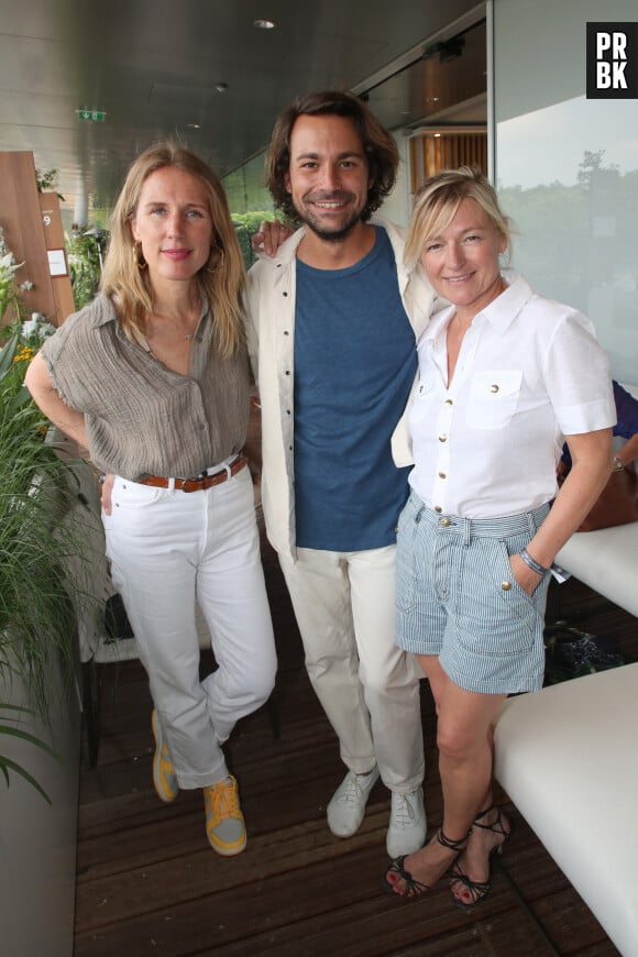 Exclusif - Agathe Lecaron, Bertrand Chameroy et Anne-Élisabeth Lemoine - Célébrités au Déjeuner France TV lors des Internationaux de France de Tennis de Roland Garros 2023 - Jour 15 à Paris le 11 Juin 2023. © Bertrand Rindoff / Bestimage