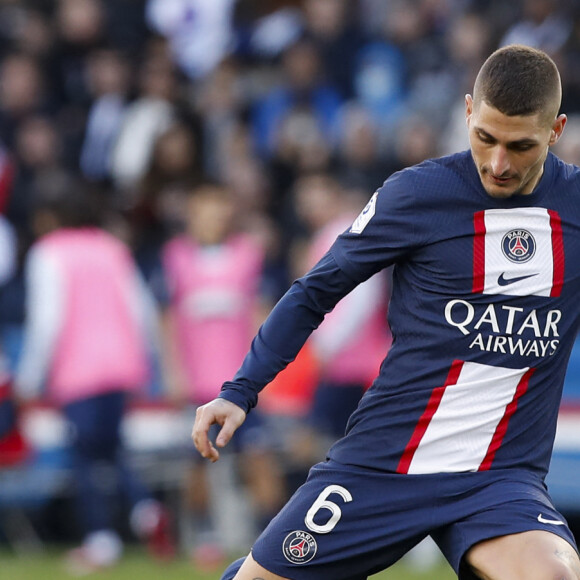 Marco Verratti (PSG) - Match de championnat de Ligue 1 Uber Eats opposant le Paris Saint-Germain (PSG) au stade Rennais (0-2) au Parc des Princes à Paris le 19 mars 2023.  Ligue 1 Uber Eats championship match between Paris Saint-Germain (PSG) at Stade Rennais (0-2) at the Parc des Princes in Paris on March 19, 2023. 