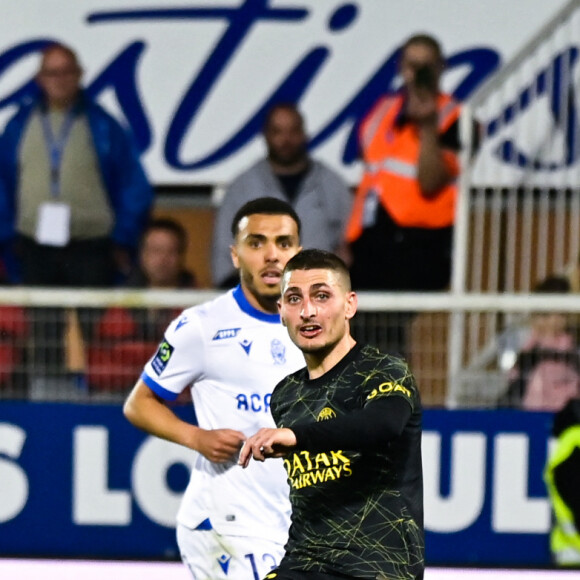 Marco Verratti ( 6 - PSG ) - - Match de Ligue 1 Uber Eats "Auxerre - PSG (1-2)" au stade Abbé Deschamps, le 21 mai 2023.  Ligue 1 Uber Eats match "Auxerre - PSG (1-2)" at the Abbé Deschamps stadium, May 21, 2023. 