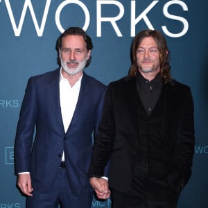 Andrew Lincoln, Norman Reedus au photocall de la soirée des "AMC Networks 2023" à New York, le 18 avril 2023.