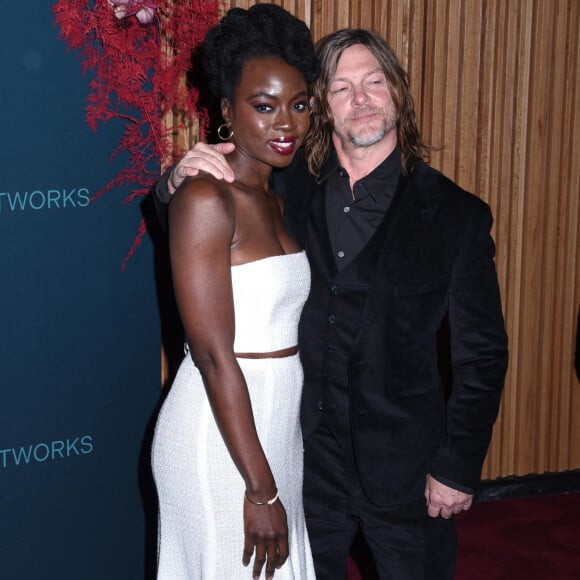 Danai Gurira, Norman Reedus au photocall de la soirée des "AMC Networks 2023" à New York, le 18 avril 2023.