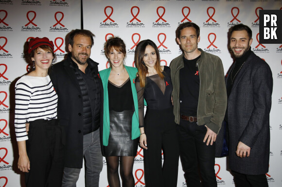 Elodie Varlet, Stéphane Henon, Léa François, Fabienne Carat, Guillaume Delorme, Marwan Berreni - Soirée de lancement du Sidaction 2019 à la salle Wagram à Paris, le 18 mars 2019. © Marc Ausset-Lacroix/Bestimage  People attending the Sidaction 2019 photocall held at Salle Wagram in Paris, France, on March 18th, 2019.