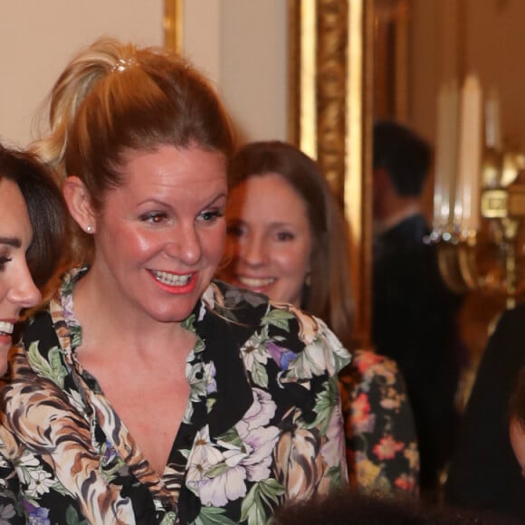 Kate Middleton, duchesse de Cambridge, assiste au dîner de gala à l'occasion du 25 ème anniversaire de l'association caritative "Place2Be" à Buckingham Palace à Londres, le 9 mars 2020. Cette association vient en aide aux enfants à travers un soutien en santé mentale dans les écoles. 