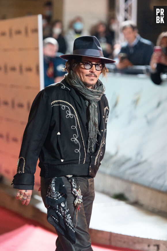 Johnny Depp - Arrivées à la master class avec Johnny Depp lors du 16ème festival du film de Rome le 17 octobre 2021.