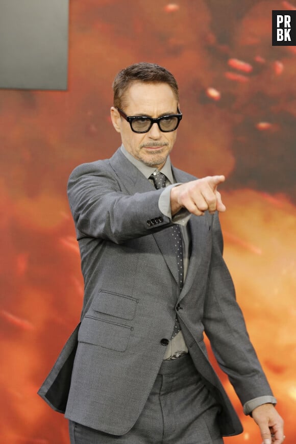 London, UNITED KINGDOM - Cast walk the 'charred' black carpet at tonight's premiere Pictured: Robert Downey Jr 