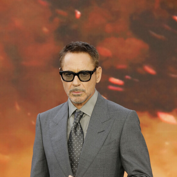 London, UNITED KINGDOM - Cast walk the 'charred' black carpet at tonight's premiere Pictured: Robert Downey Jr 