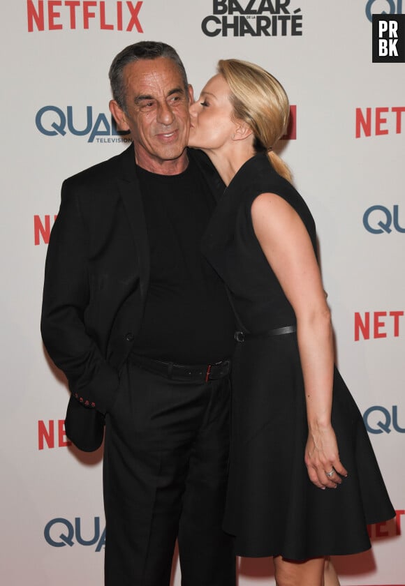 Thierry Ardisson et sa femme Audrey Crespo-Mara à l'avant-première de série télévisé TF1 "Le Bazar de la Charité" au Grand Rex à Paris, France, le 30 septembre 2019. © Coadic Guirec/Bestimage