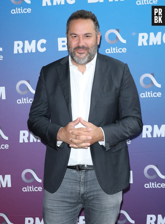 Bruce Toussaint lors de la conférence de presse de rentrée BFM TV - RMC du groupe Altice France à Paris, France, le 31 août 2023. © Coadic Guirec/Bestimage