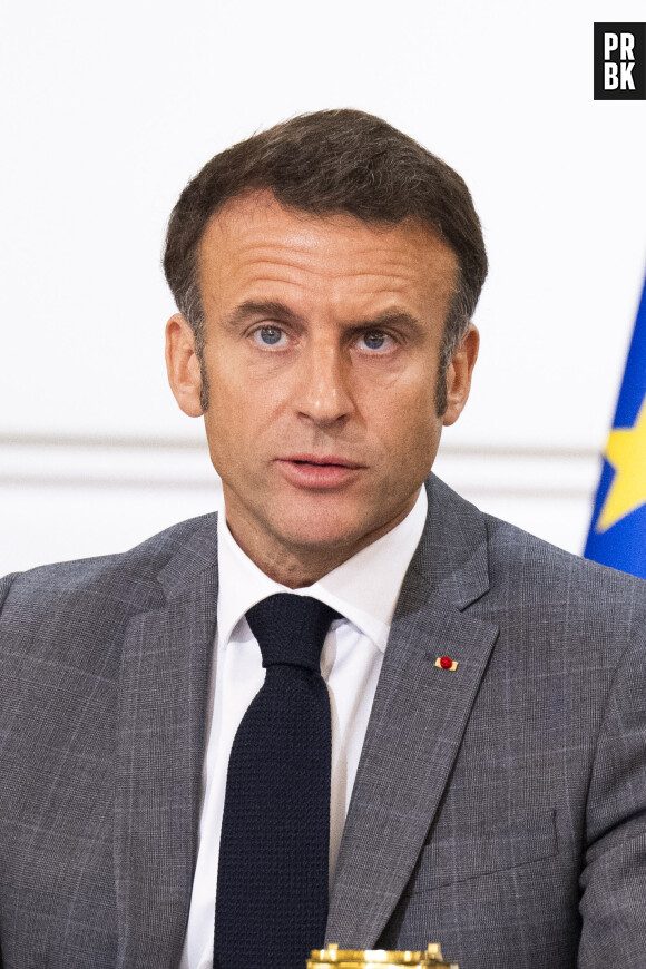 Le président de la République Emmanuel Macron - Premier conseil des ministres du vendredi 21 juillet 2023 au Palais de l'Elysée à Paris, à l'issue du remaniement ministériel © Jean-Baptiste Autissier / Bestimage