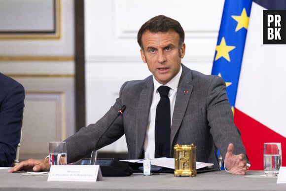 Le président de la République Emmanuel Macron - Premier conseil des ministres du vendredi 21 juillet 2023 au Palais de l'Elysée à Paris, à l'issue du remaniement ministériel © Jean-Baptiste Autissier / Bestimage