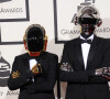 Ils sont le centre de toutes les attentions.
Daft Punk (Thomas Bangalter et Guy-Manuel de Homem-Christo) - 56eme ceremonie des Grammy Awards a Los Angeles le 26 janvier 2014.