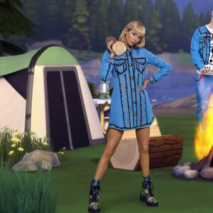 La campagne de Moschino avec des models transformés en personnages de jeux video, ici inspirés des Sims