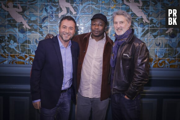 Exclusif - Bernard Montiel, MC Solaar, Antoine de Caunes - M. Solaar était l’invité de B. Montiel pour l'émission "Olympiascope" à Paris le 24 novembre 2022. L'émission sera diffusée sur Olympia TV le mardi 25 avril 2023. © Jack Tribeca / Bestimage