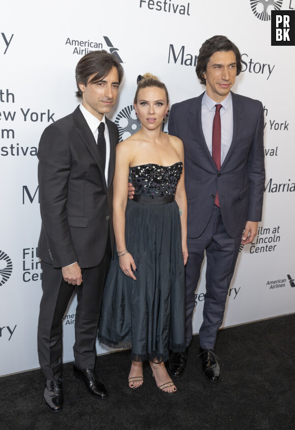 Noah Baumbach, Scarlett Johansson et Adam Driver à la première de "Marriage Story" lors du 57ème Festival du Film de New York (FFNY), le 4 octobre 2019.