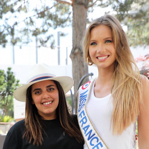 Inés Reg et Amandine Petit, Miss France 2021 - People au village lors des Internationaux de France de Tennis de Roland Garros à Paris. Le 10 juin 2021 © Dominique Jacovides / Bestimage