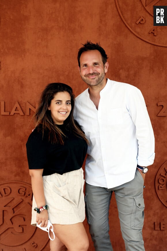 Inés Reg et Christophe Michalak - People au village lors des Internationaux de France de Tennis de Roland Garros à Paris. Le 10 juin 2021 © Dominique Jacovides / Bestimage