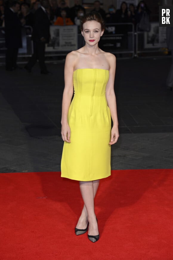Carey Mulligan (habillee en Dior) - Premiere du film "Inside Llewyn Davis" a Londres le 15 octobre 2013.