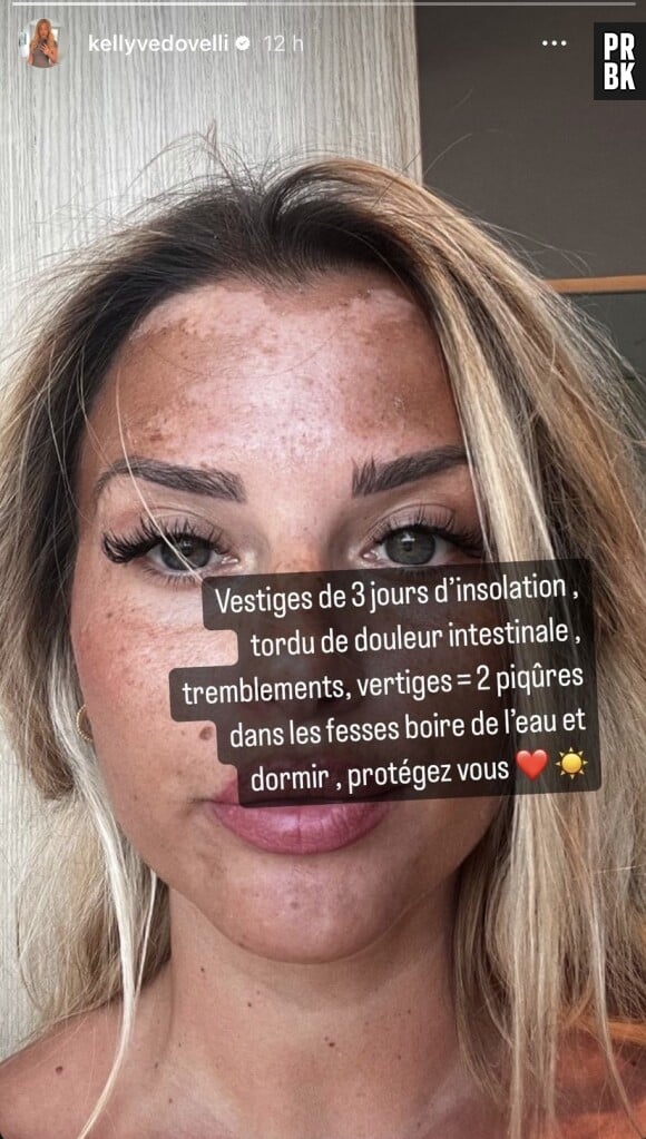 Kelly Vedovelli explique sa grosse frayeur en vacances.