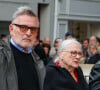 Bruno Moynot, Josiane Balasko et son mari George Aguilar, Firmine Richard - Obsèques de Michel Blanc en l'église Saint-Eustache à Paris, le 10 octobre 2024. © Moreau / Jacovides / Bestimage
Cause de la disparition de Michel Blanc : le comédien aurait fait une réaction allergique lors d'un examen médical le 3 octobre 2024, mais pas en raison d'un produit injecté pour les besoins de son échographie. C'est un antibiotique administré en cas de problème rénale qui aurait provoqué la réaction, se transformant en oedème de Quincke