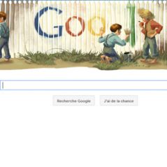 Google Dooldle spécial Mark Twain : Tom Sawyer puni mais honoré