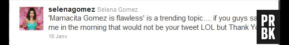 Tweet de Selena