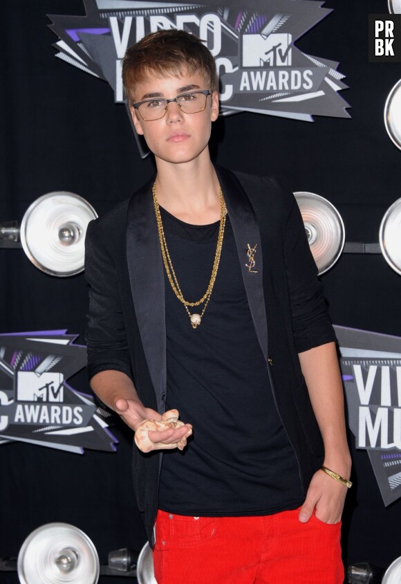Justin Bieber, costume Yves Saint-Laurent et accessoire... python !