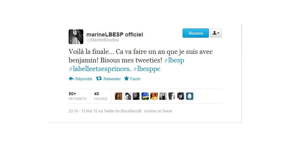 Marine annonce la bonne nouvelle sur Twitter