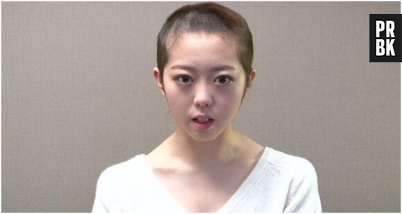 Minami Minegishi s'excuse avec un crâne rasé