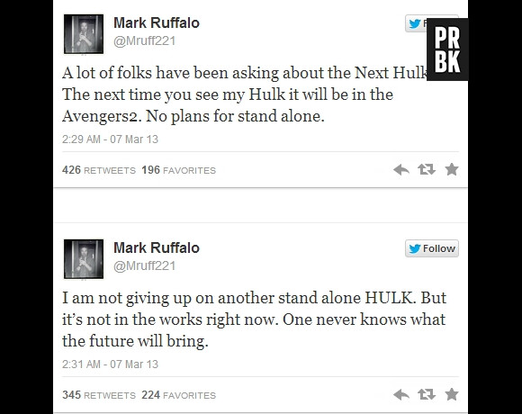 Mark Ruffalo parle de Hulk