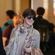 Anne Hathaway de retour à Los Angeles, dimanche 28 avril 2013
