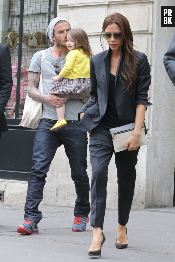 David Beckham, Victoria et Harper à Paris, vendredi 3 mai 2013