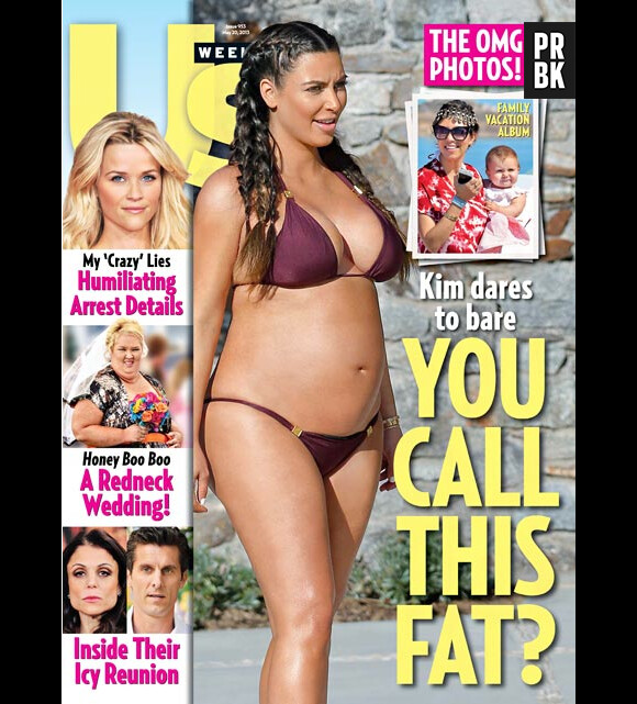 Kim Kardashian exhibe son baby bump en Une de US Weekly