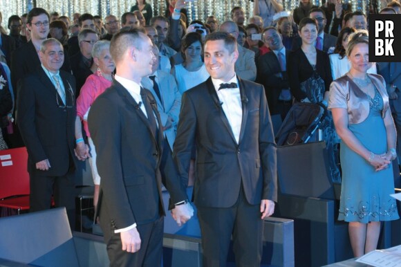 Vincent Autin et Bruno Boileau se sont mariés à Montpellier devant la maire Hélène Mandroux