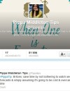 Pippa Middleton en colère contre une page Twitter parodique.
