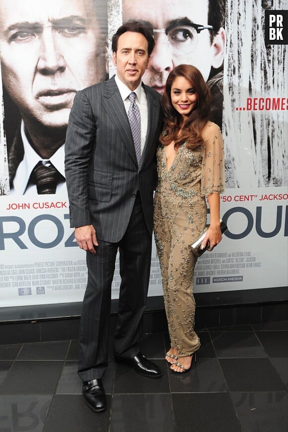 Vanessa Hudgens et Nicolas Cage à l'avant-première du film "Frozen Ground" à Londres le 17 juillet 2013.