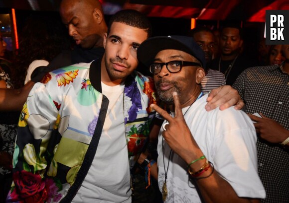 Drake et Spike Lee fêtent la victoire des Miami Heat en NBA le 22 juin 2013