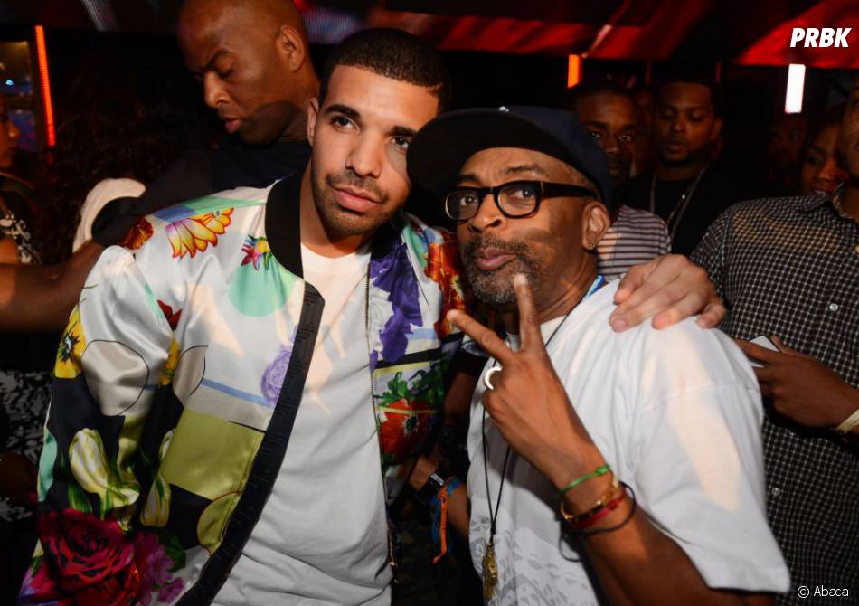 Drake et Spike Lee fêtent la victoire des Miami Heat en NBA le 22 juin 2013